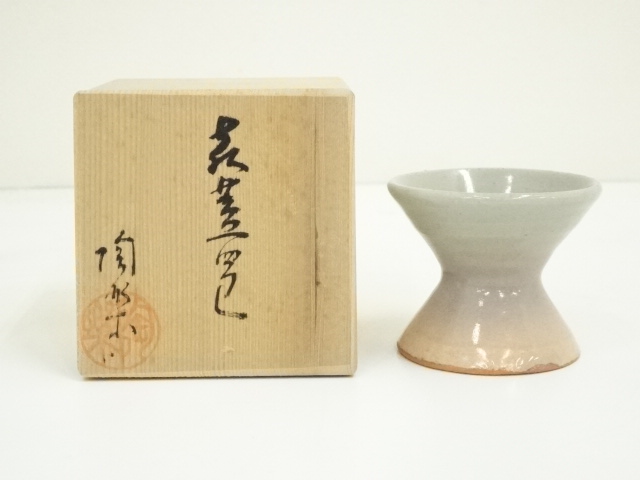 JAPANESE TEA CEREMONY / HAGI WARE LID REST FUTAOKI Y TORAKU UMEDA